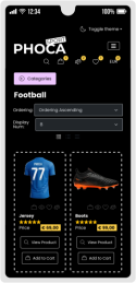 Phoca Sport Template - Mobile Dark