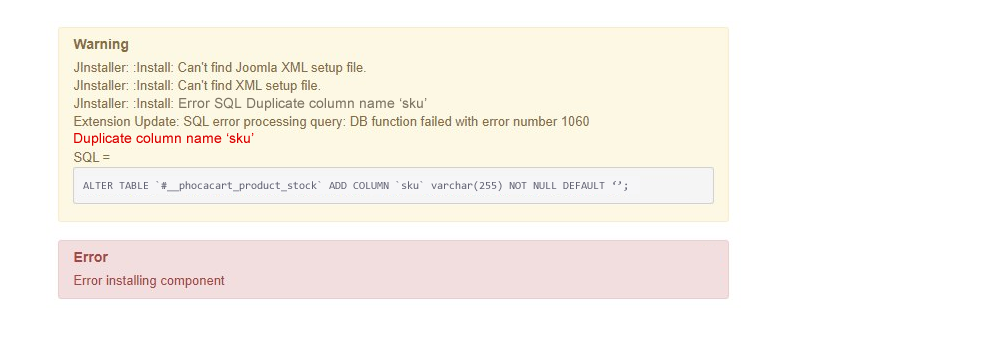 joomla build you have a error in some sql syntax