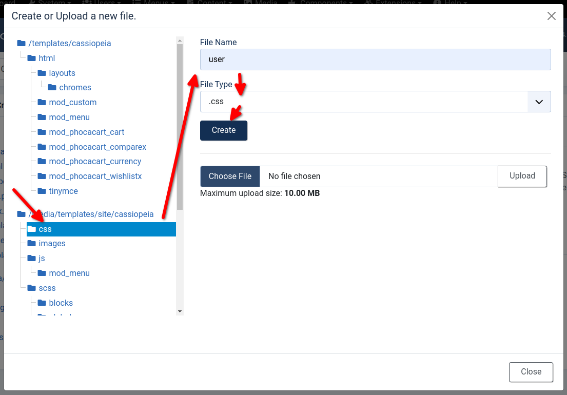 Joomla User CSS Creation