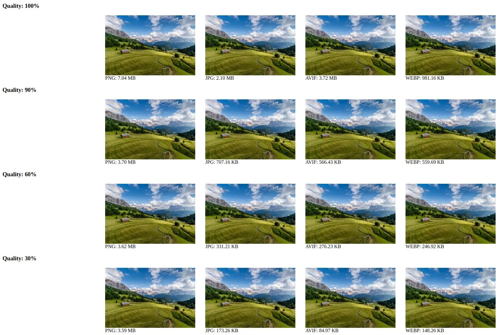 Image Format Comparison