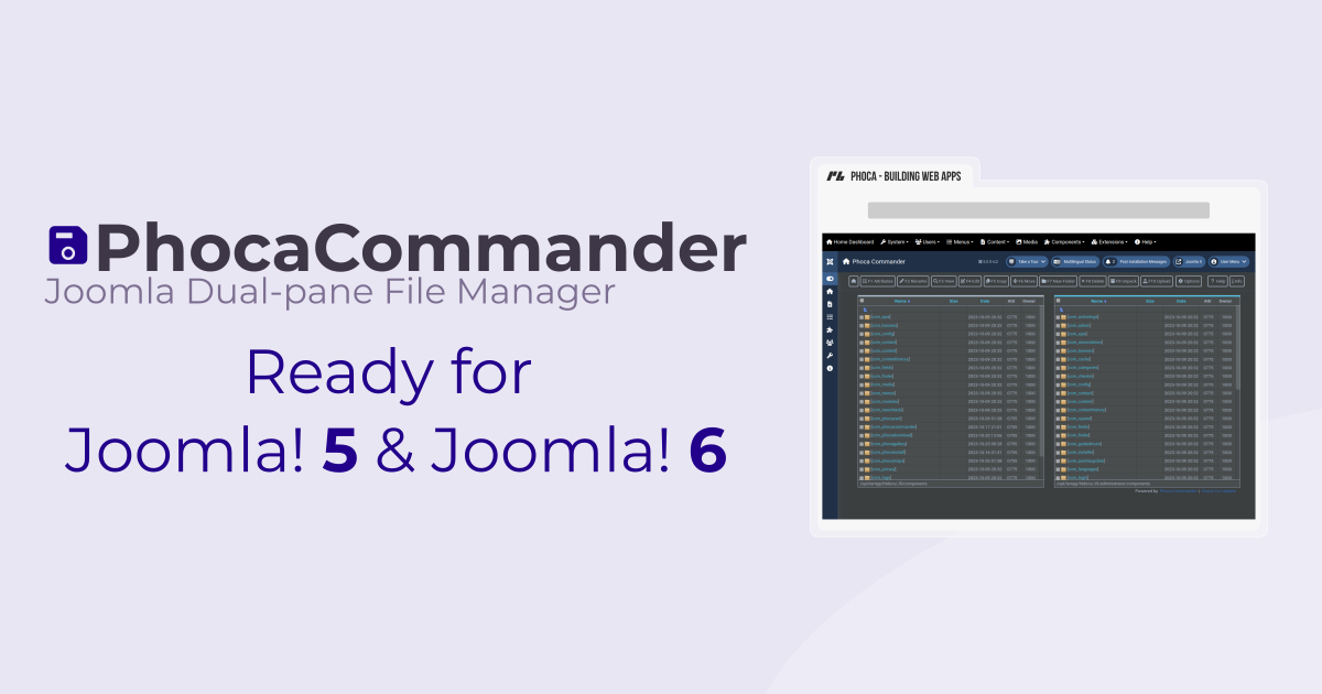 Phoca Commander Version 5.1.0 Released
