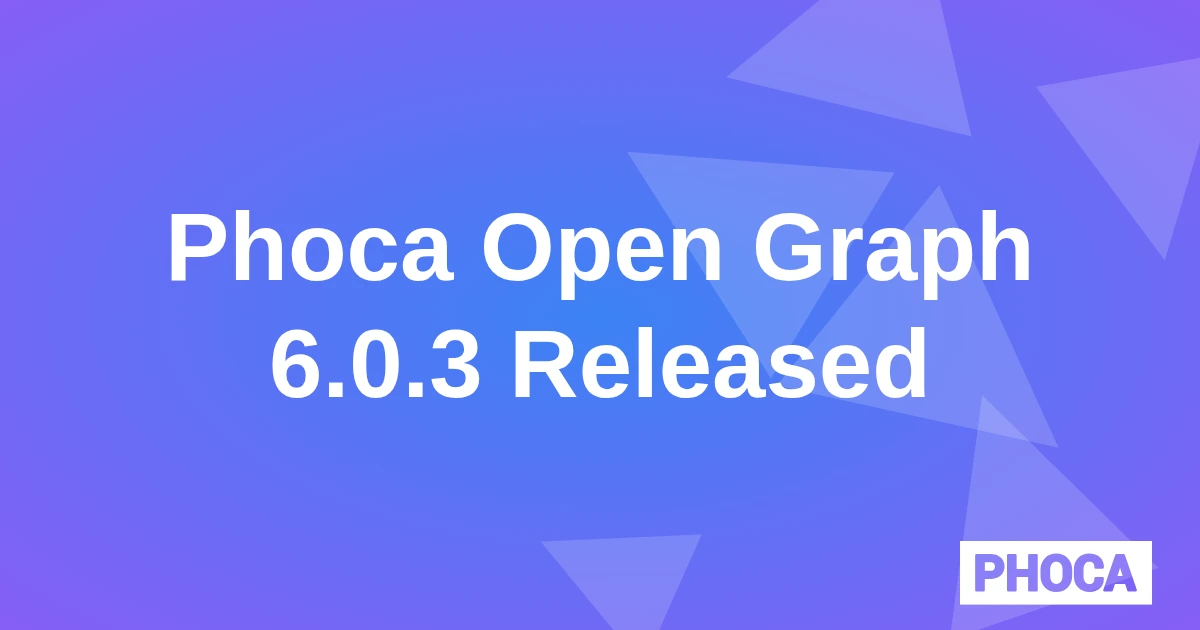 Phoca Open Graph Content Plugin Version 6.0.3 Released