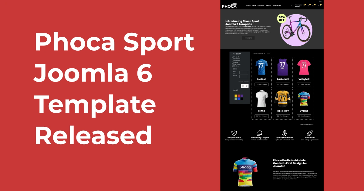 Phoca Sport Version 6.0.0 Released (Joomla 6)