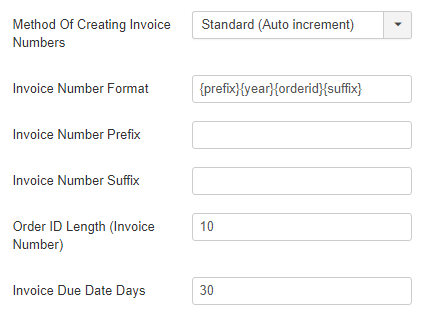 Billing - Parameters