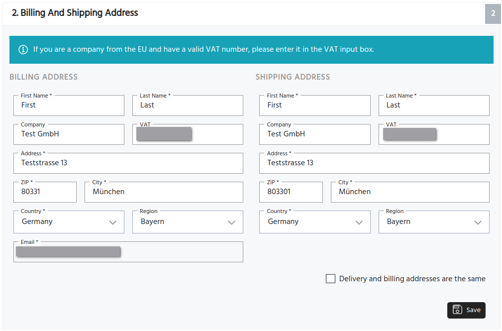 Phoca Cart - Placeholder display of form fields