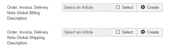 Phoca Cart - Creating article for Order, Invoice, Delivery Note Global Billing Description - Options