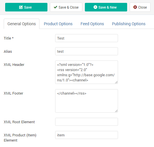 Phoca Cart - XML feed