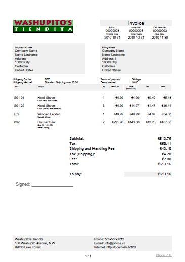 Virtuemart Invoice Delivery Note And Receipt Addon